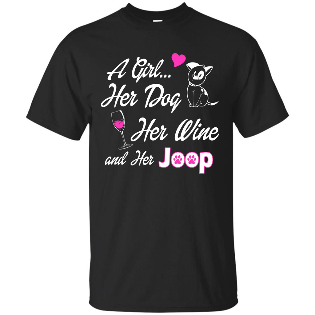 Dog T-shirt A Girl Her Dog Her Wine And Her Joop T-shirt Black