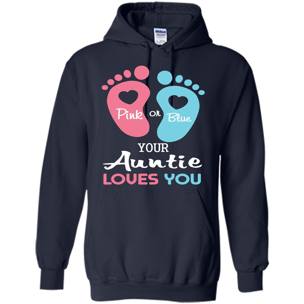 Baby T-shirt Pink Or Blue Your Auntie Loves You Navy