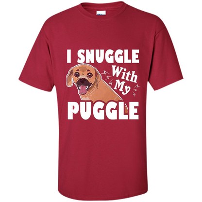 Puggle T-Shirt I Snuggle With My Puggle Cardinal