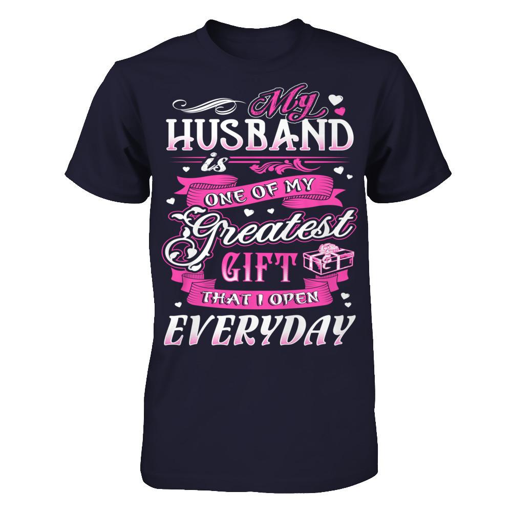 My Husband Is One Of My Greatest Gift T-shirt Next Level - Unisex Fitted Tee Midnight Navy