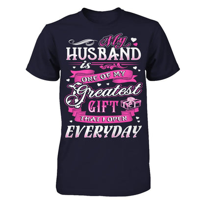 My Husband Is One Of My Greatest Gift T-shirt Next Level - Unisex Fitted Tee Midnight Navy