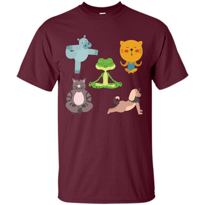 Yoga Animals T-shirt Sphynx Yoga Maroon