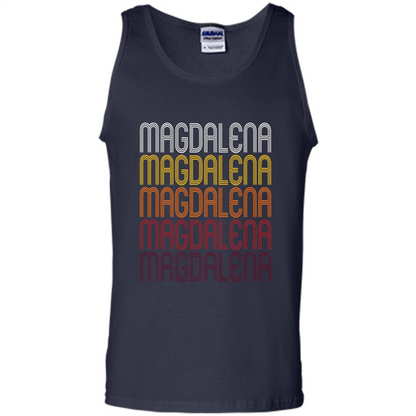 Magdalena Retro Wordmark Pattern T-shirt Navy