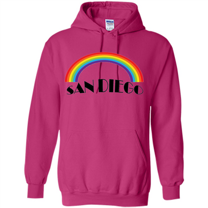 LGBTQ. San Diego LGBT Pride Rainbow T-shirt Heliconia