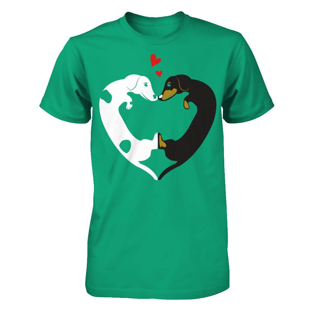 Dog Heart - Love Dog T-shirt Gildan - Short Sleeve Tee Kelly Green