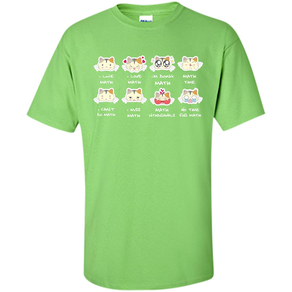 I Love Math T-shirt Cat Emotion Lime