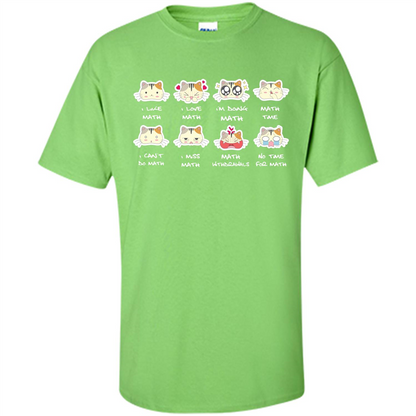 I Love Math T-shirt Cat Emotion Lime
