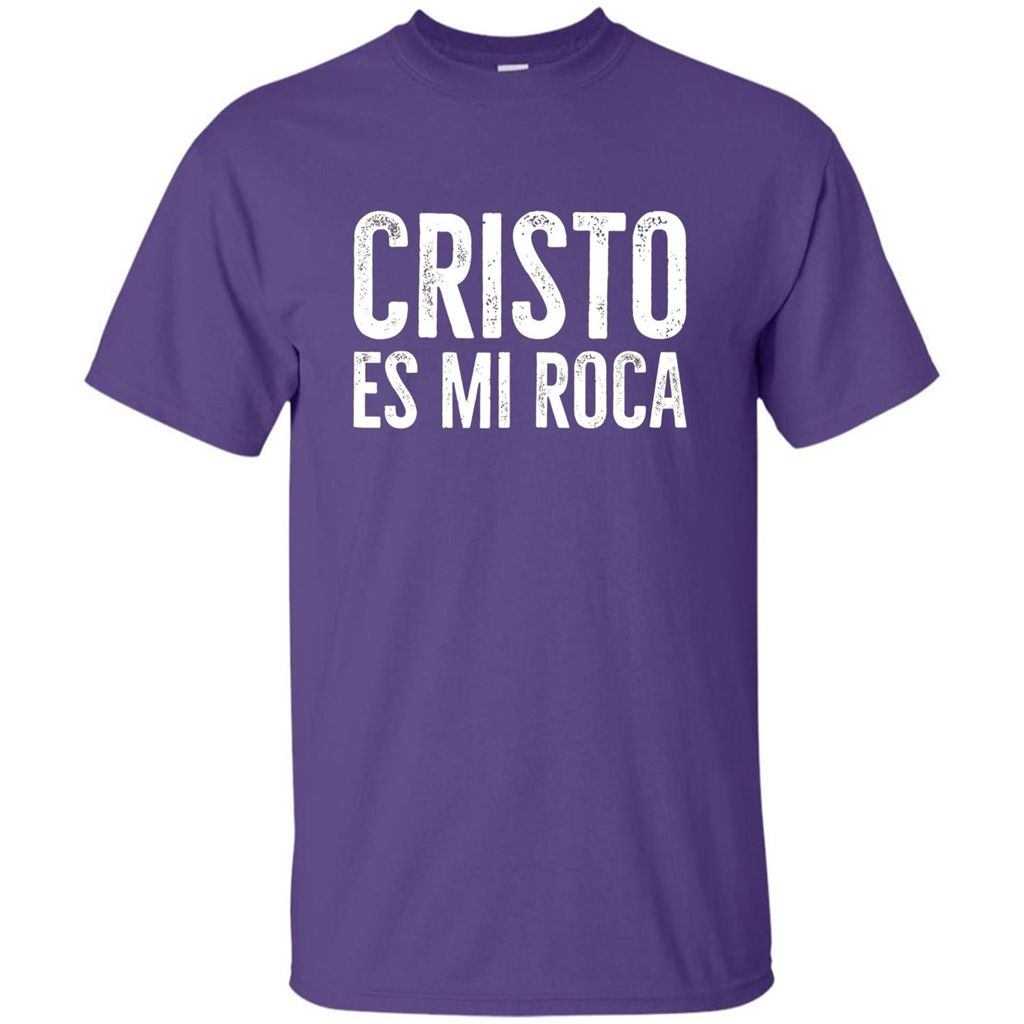 Cristo Es Mi Roca T-shirt Spanish Christian Message Purple