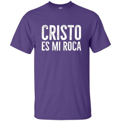 Cristo Es Mi Roca T-shirt Spanish Christian Message Purple
