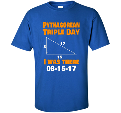 Pythagorean Triple Day 2017 8-15-17 Geeky T-shirt Royal
