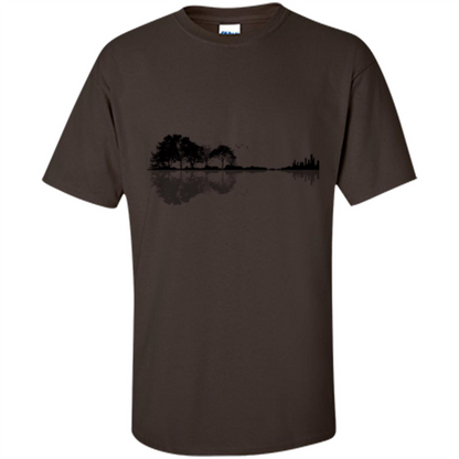 Guitar Lover T-shirt Nature Guitar Dark Chocolate