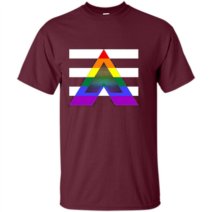 LGBT Pride Straight Ally Pride Flag T-Shirt Maroon