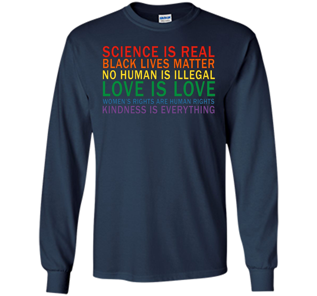 Love Is Kindness T-Shirt Black Lives LGBT Equality Feminist t-shirt Navy