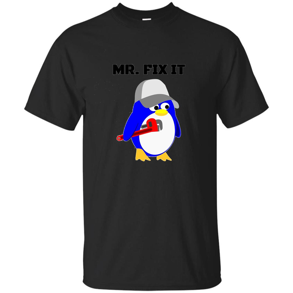 Mr. Fix it Penguin T-shirt Black