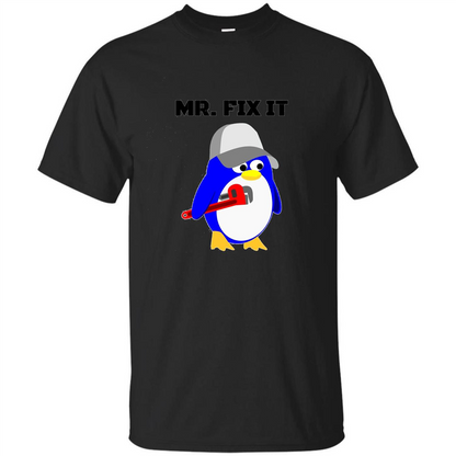 Mr. Fix it Penguin T-shirt Black