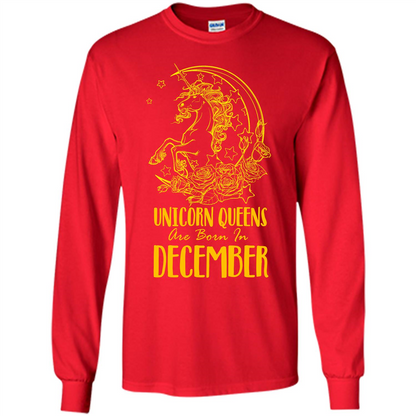 December Unicorn T-shirt Unicorn Queens Are Born In December Red