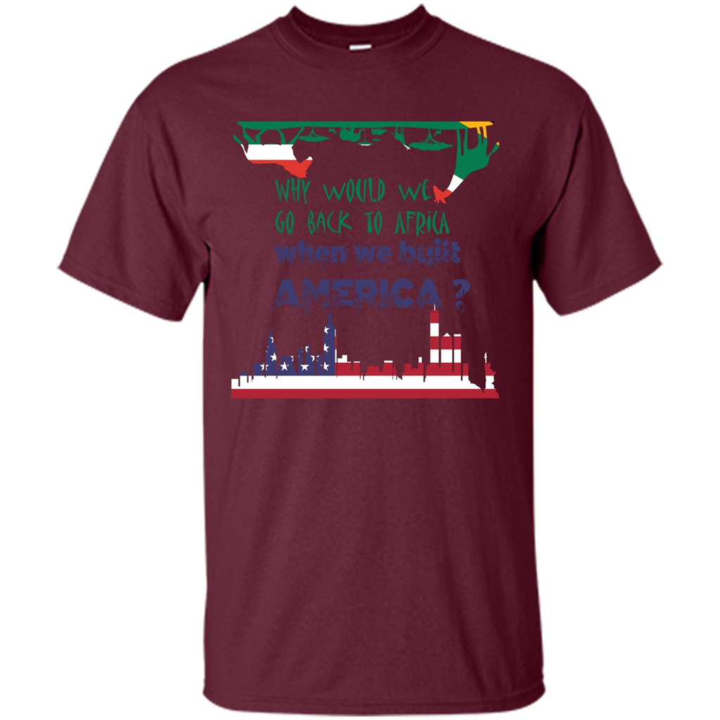 Africa - America T-shirt Build America Maroon