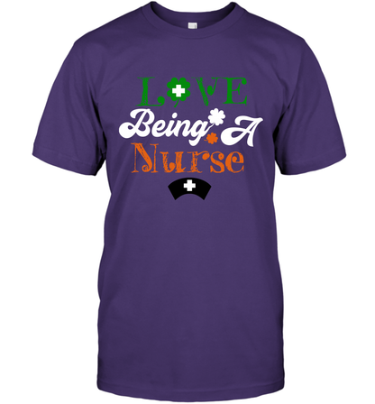 Love Being A Nurse Saint Patricks Day Shirt T-Shirt Purple