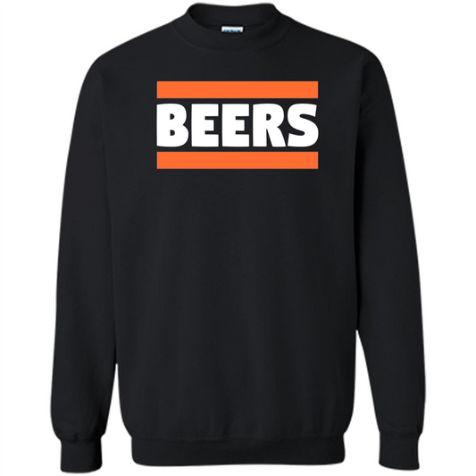 Funny Football T-shirt Chicago BEERS Blue and Orange Black