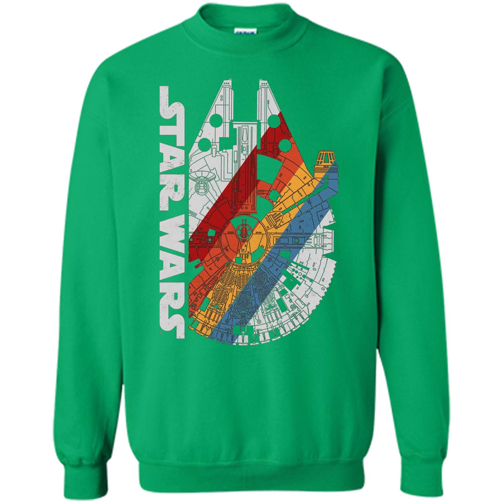 Movie T-shirt The Millennium Falcon Wears Retro Stripes T-shirt Irish Green