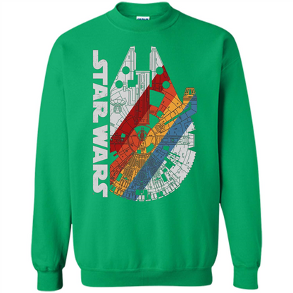 Movie T-shirt The Millennium Falcon Wears Retro Stripes T-shirt Irish Green