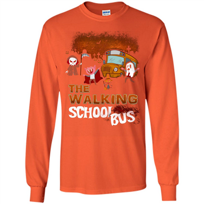 Halloween T-shirt The Walking School Bus T-shirt Orange