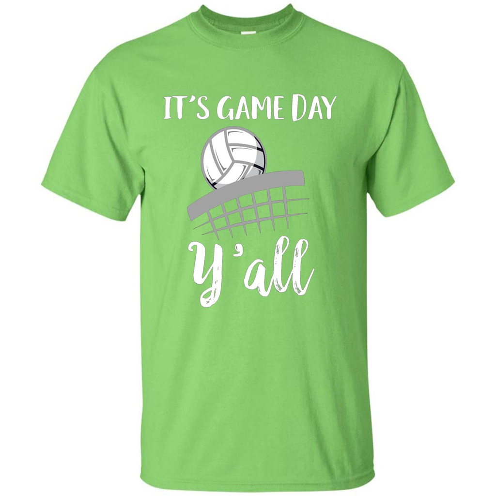 Volleyball Lovers T-shirt It's Game Day Y'all Tshirt Lime