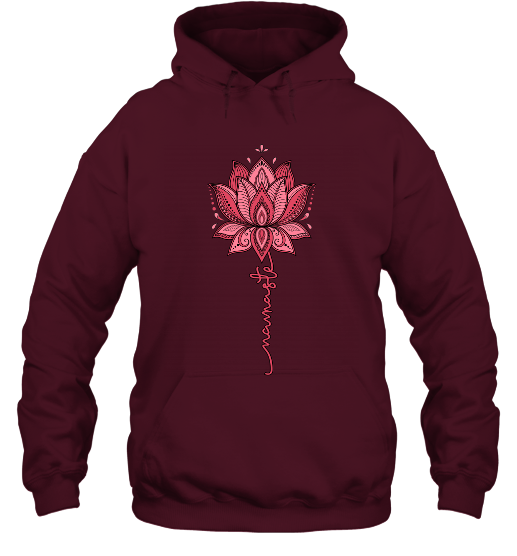 Namaste Mandala Lotus Shirt Hoodie Maroon