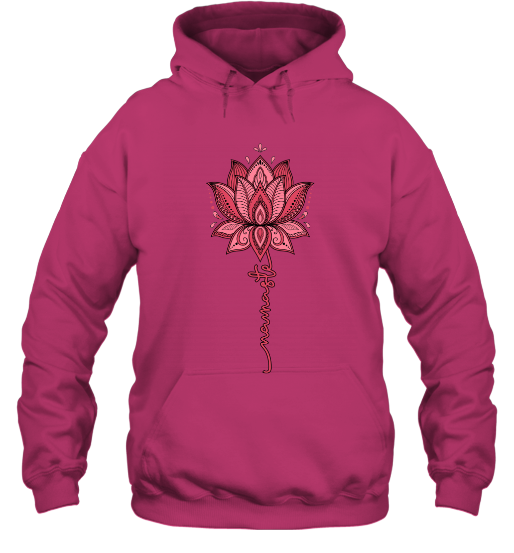 Namaste Mandala Lotus Shirt Hoodie Heliconia