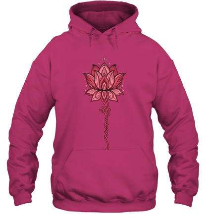 Namaste Mandala Lotus Shirt Hoodie Heliconia