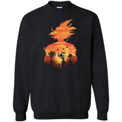 Beautiful Sunset T-shirt Son Goku T-shirt Black