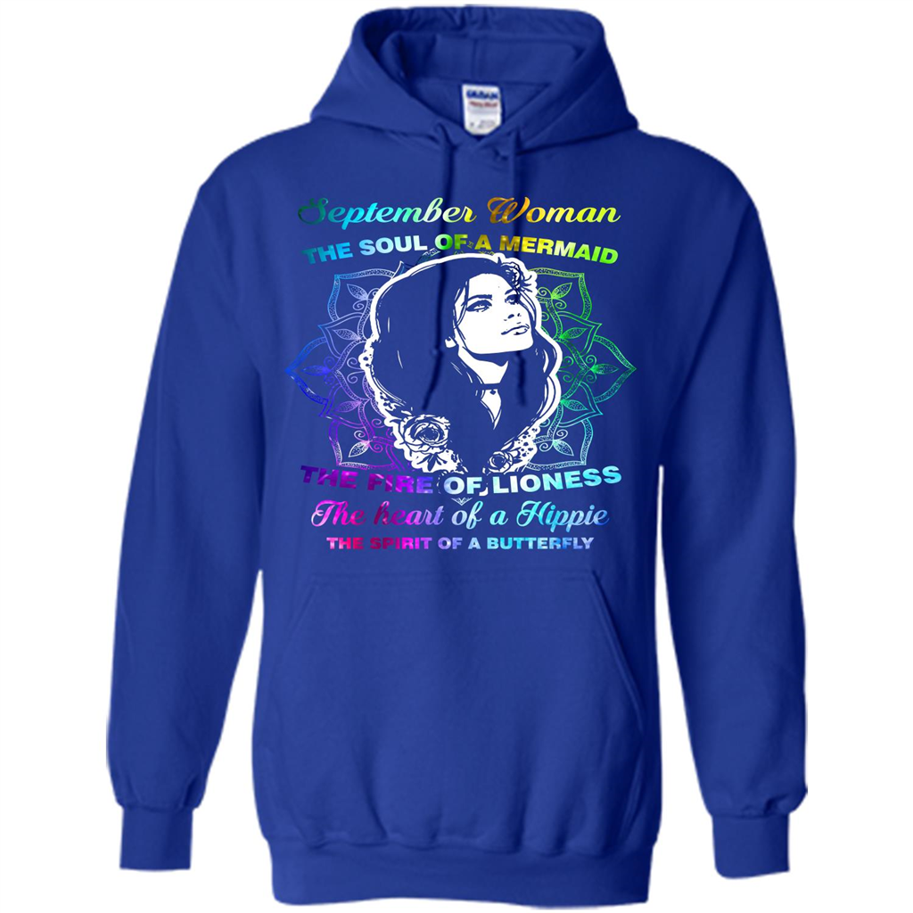 September Woman T-shirt The Heart Of A Hippie Royal