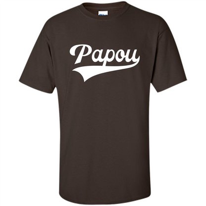 Fathers Day T-shirt Papou Dark Chocolate