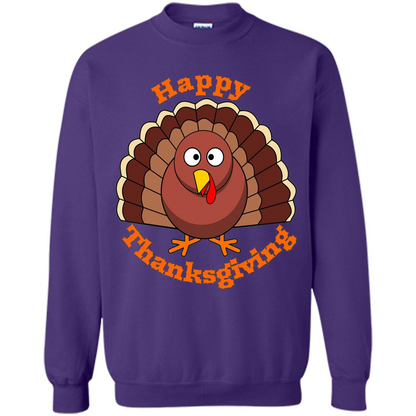 Happy Thanksgiving With Turkey T-shirt Purple
