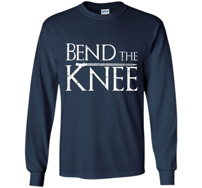 Bend The Knee Lord T-Shirt - Sword Tee cool shirt Navy