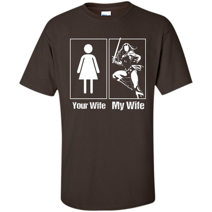 My Wife Is Super Woman T-shirt Mens Your Wife My Wife Dark Chocolate