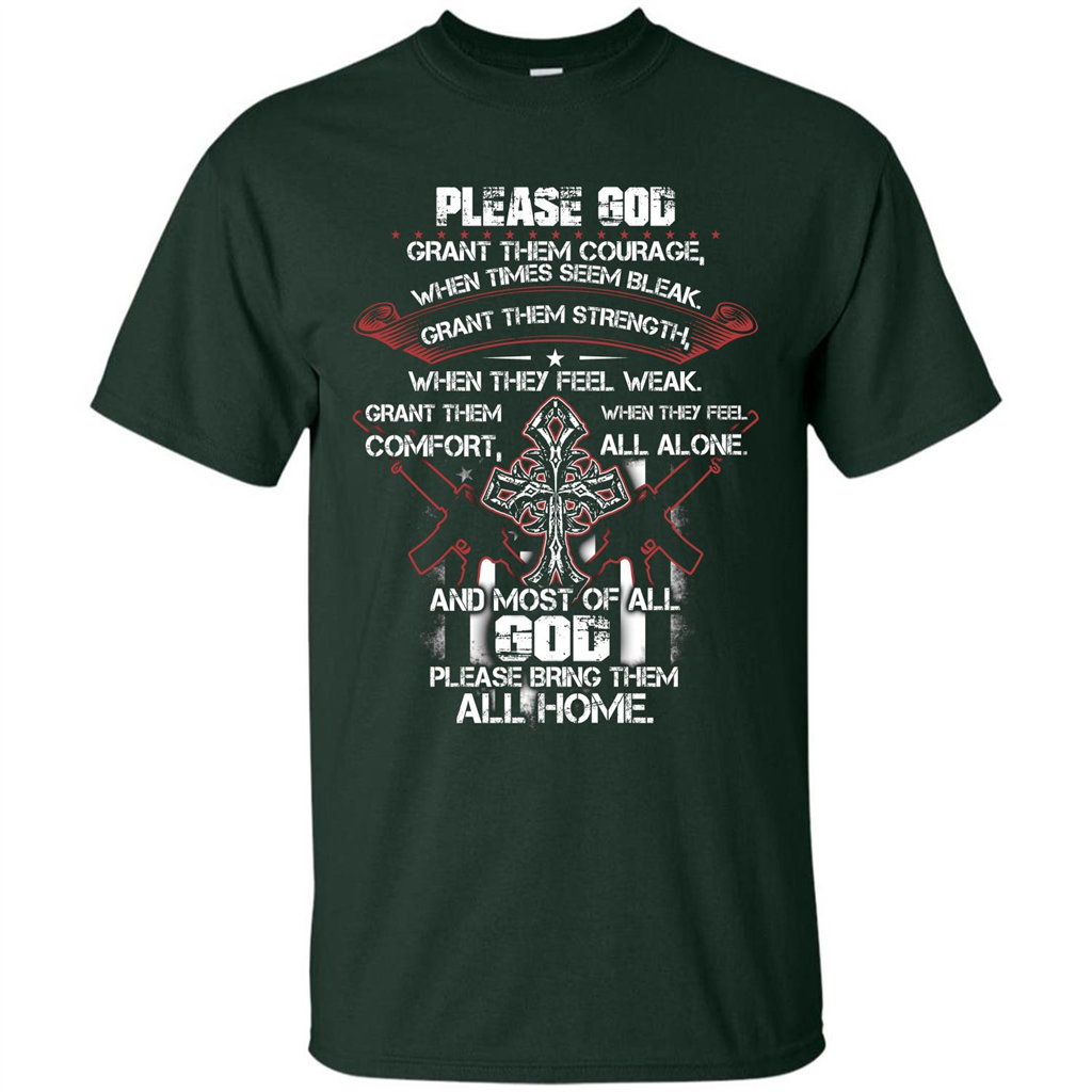 God Bless Our Soldier T-shirt Forest Green
