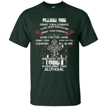 God Bless Our Soldier T-shirt Forest Green
