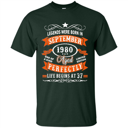 Legends Were Born In September 1980 T-shirt Birthday Gift T-shirt Forest Green