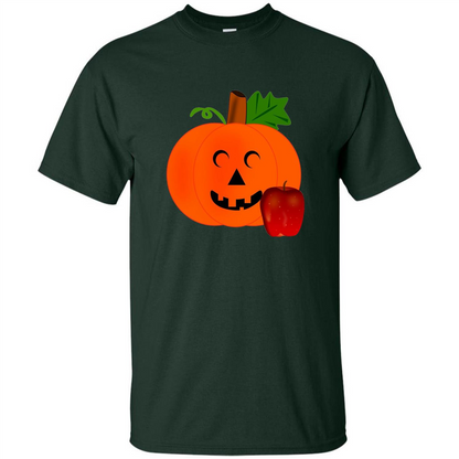 Cute Teacher Pumpkin Apple Halloween Costume T-shirt Forest Green