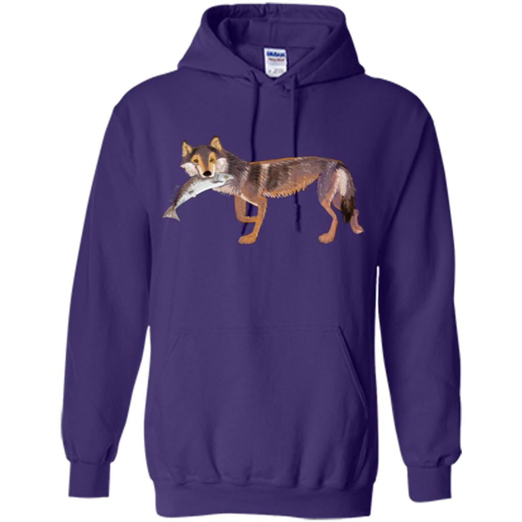 Sea Wolf T-shirt Fish and Wolf Purple