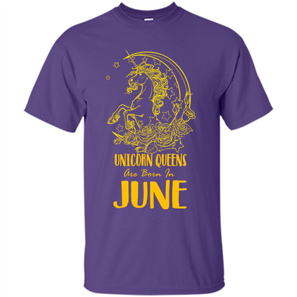 June Unicorn T-shirt Unicorn Queens Are Born In June Purple