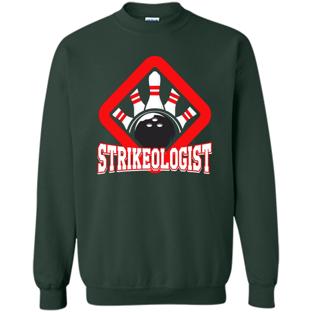Strikeologist Bowling T-shirt For Bowling Lover Forest Green