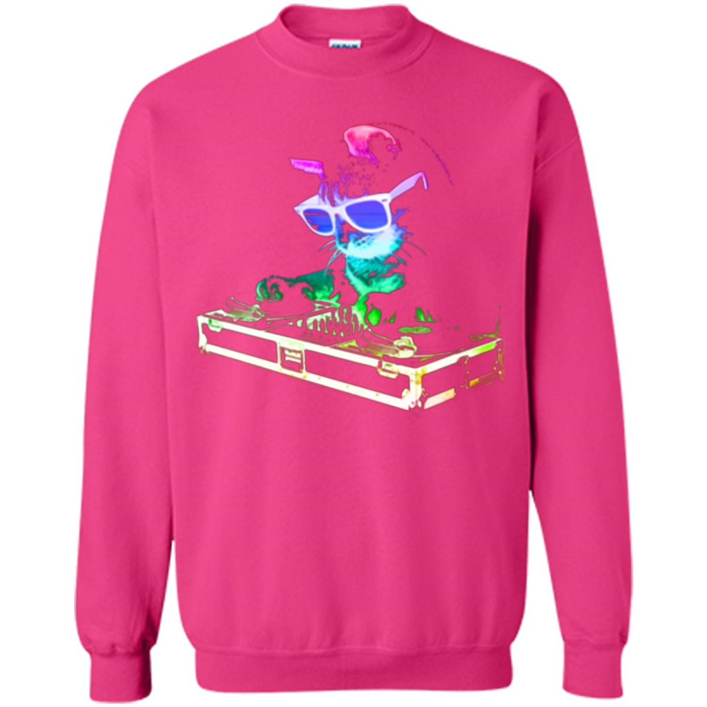 Cat Lover T-shirt House Cat Rainbow DJ Kitty Heliconia