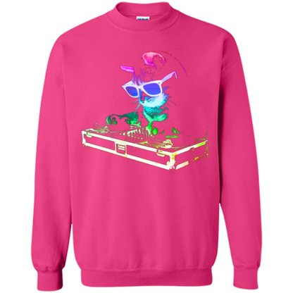 Cat Lover T-shirt House Cat Rainbow DJ Kitty Heliconia