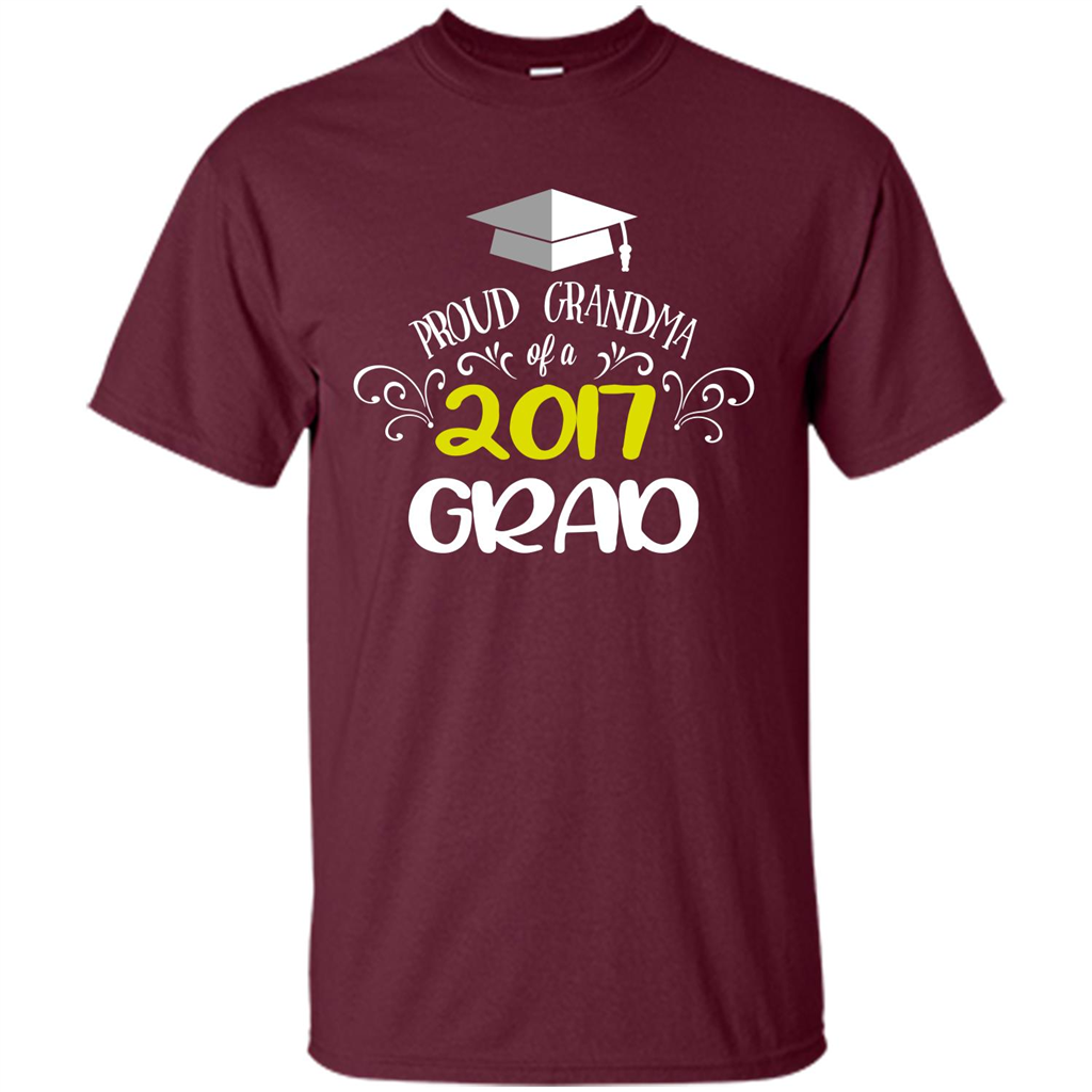 Graduation T-shirts Funny Tees Proud Grandma Maroon