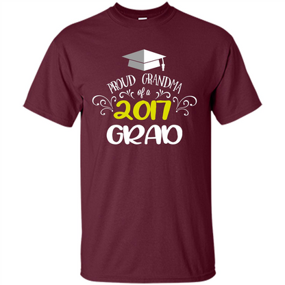 Graduation T-shirts Funny Tees Proud Grandma Maroon