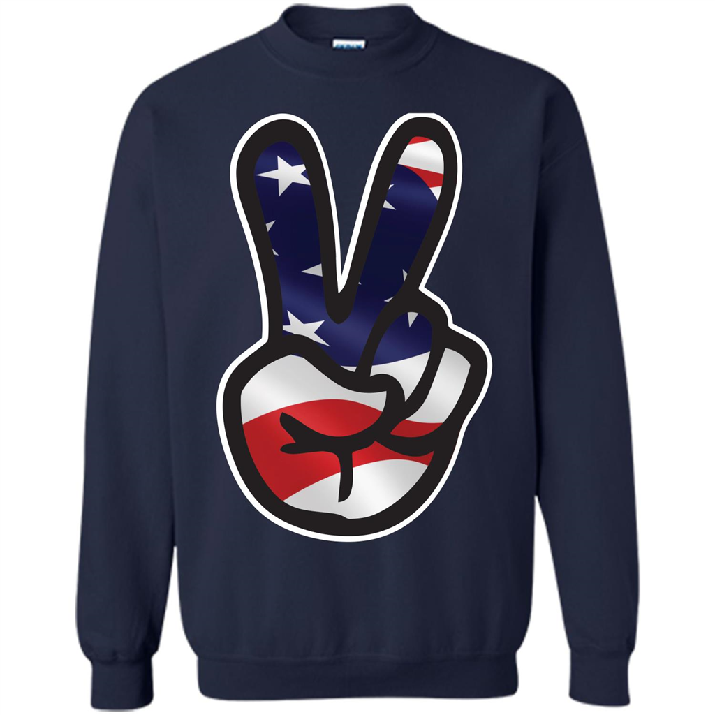 Amreican Flag Peace Guy T-shirt Navy