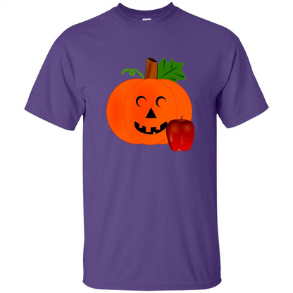 Cute Teacher Pumpkin Apple Halloween Costume T-shirt Purple