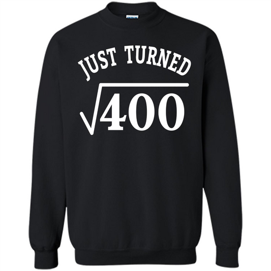 Birthday Gift T-shirt 20 Years Old Just Turn Square Root 400 T-shirt Black